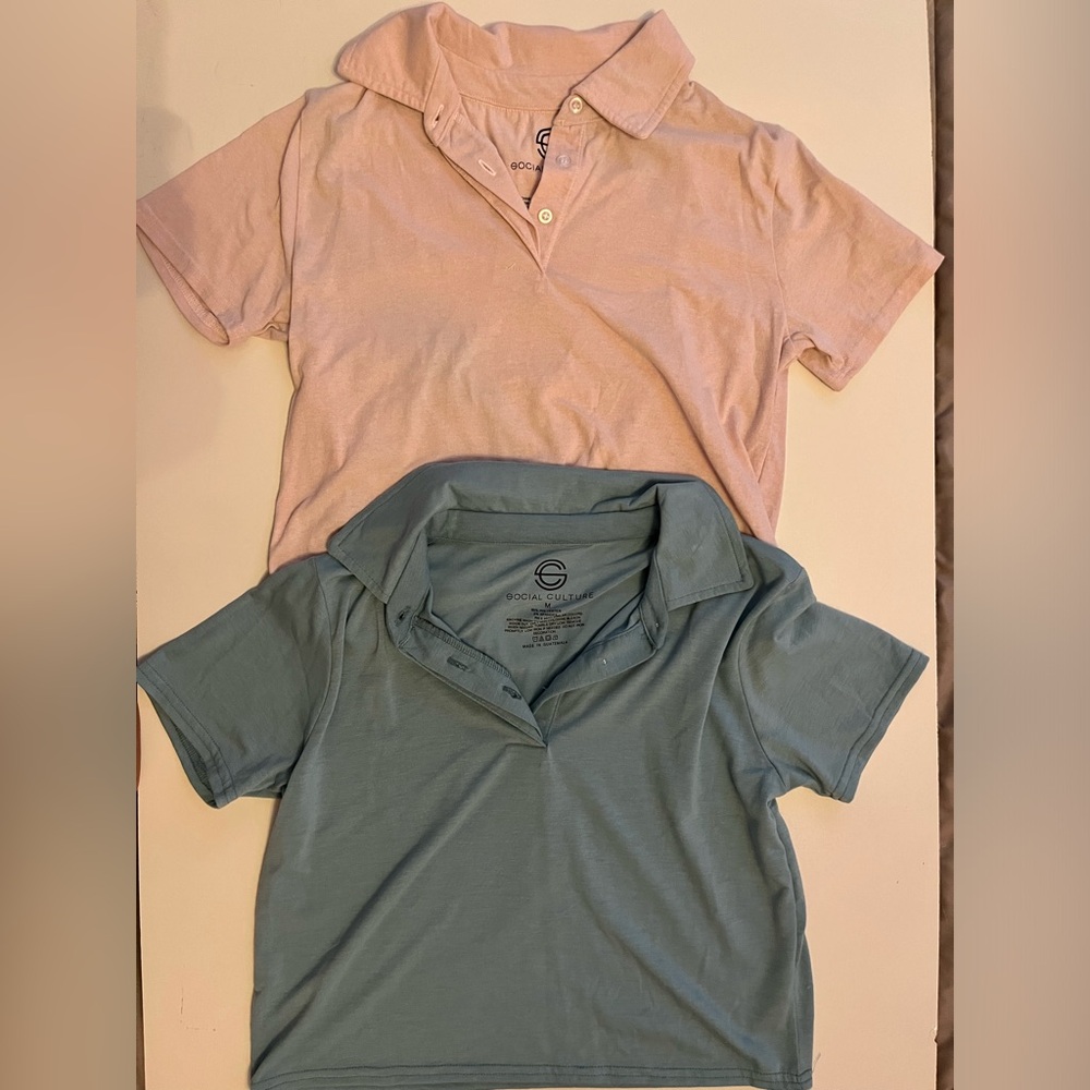 Social Culture Women’s Cropped Collared Shirt